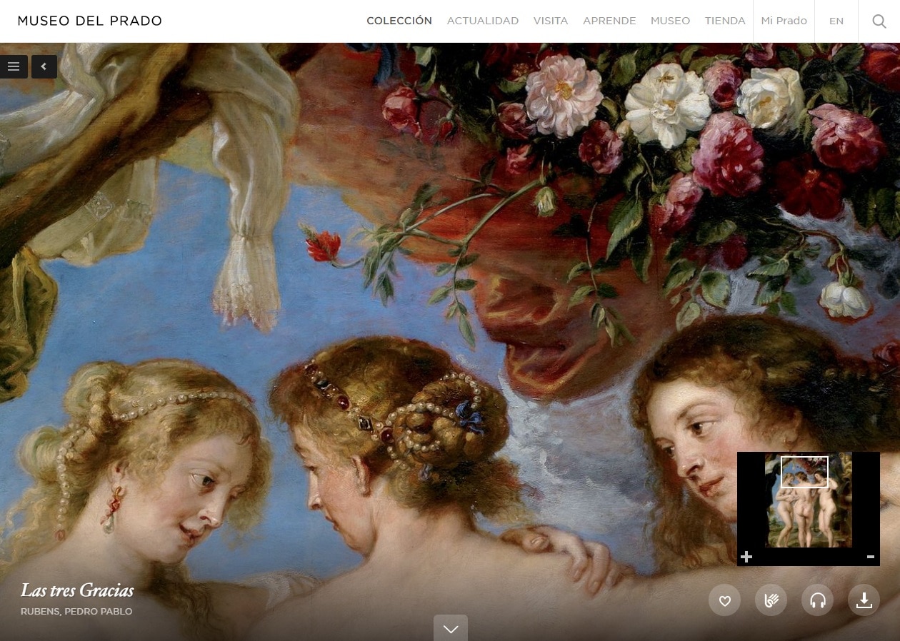 Detalle de la web del Museo del Prado