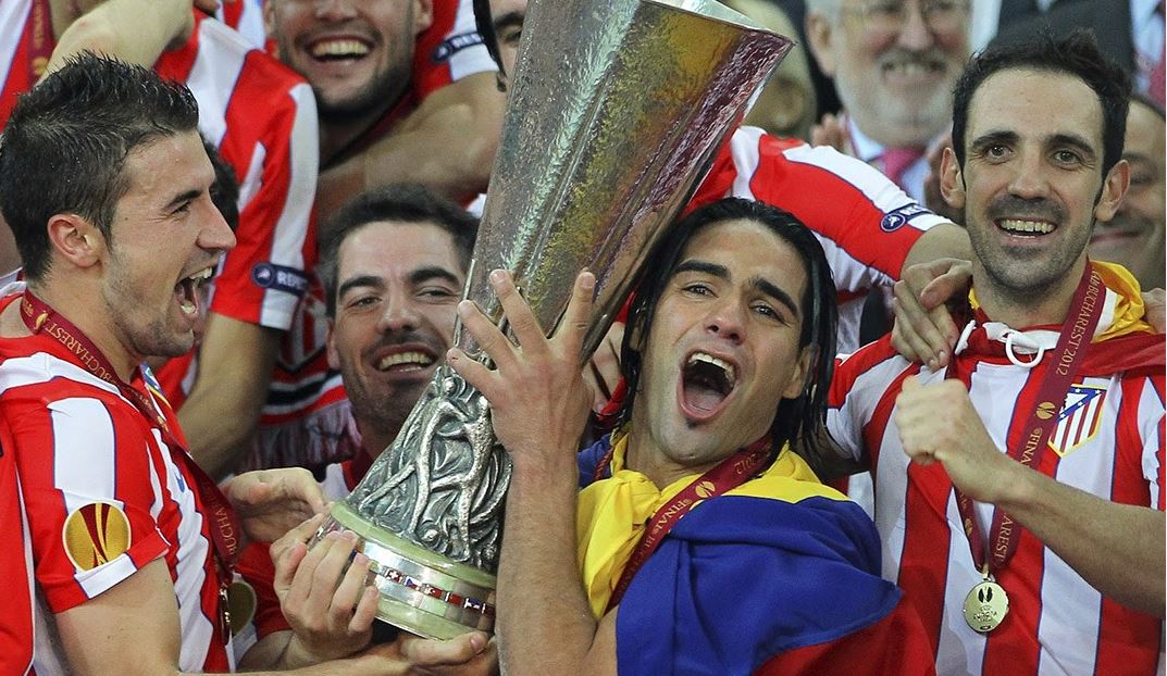 Falcao celebra una de las dos Europa League logradas con el Atlético | Foto: EFE Falcao celebra una de las dos Europa League logradas con el Atlético | Foto: EFE