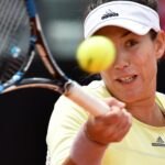 Gabriñe, durante un partido en el Premier WTA de Roma | Foto: EFE