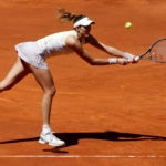 Fotografía de Garbiñe Muguruza durante el primer partido del Madrid Open 2016