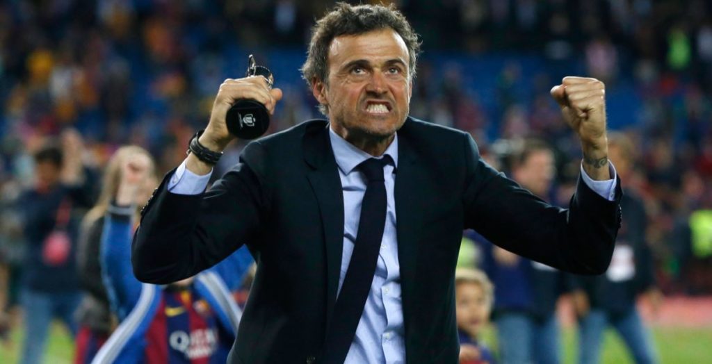 Luis Enrique festeja la Copa del Rey lograda ante el Sevilla | Foto: EFE Luis Enrique festeja la Copa del Rey lograda ante el Sevilla | Foto: EFE