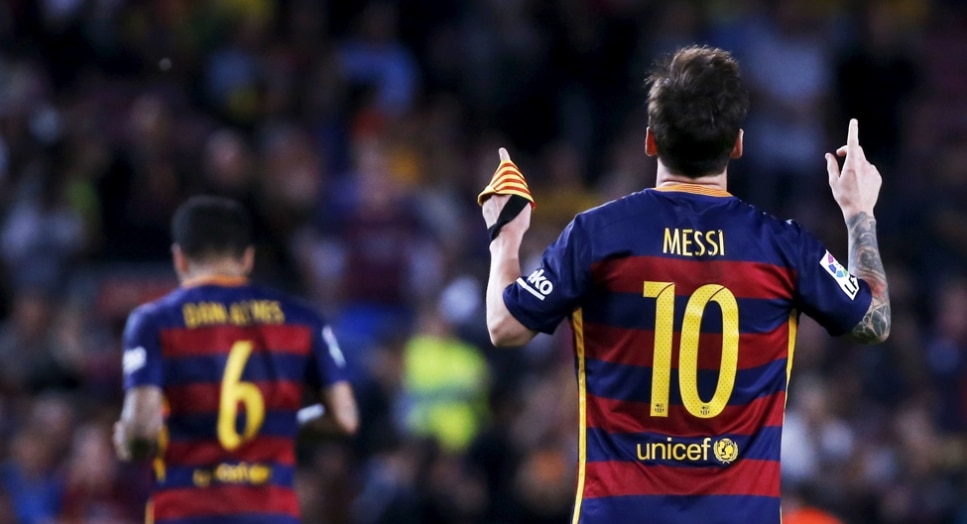 Leo Messi, jugador del FC Barcelona, durante un partido de la Liga BBVA