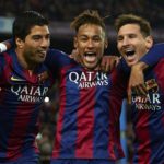Leo Messi, Luis Suárez y Neymar celebran un gol con el F.C. Barcelona / BBVA Fotografía de Leo Messi, Luis Suárez y Neymar celebran un gol con el F.C. Barcelona