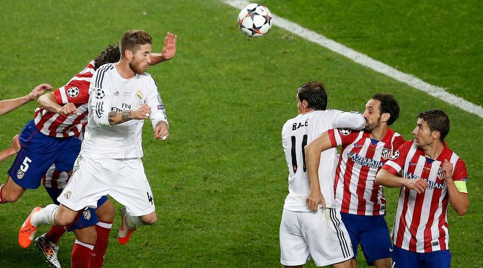 Sergio Ramos, instantes antes de marcar en la final de Champions entre Real Madrid y Atlético | Foto: EFE Sergio Ramos, instantes antes de marcar en la final de Champions entre Real Madrid y Atlético | Foto: EFE