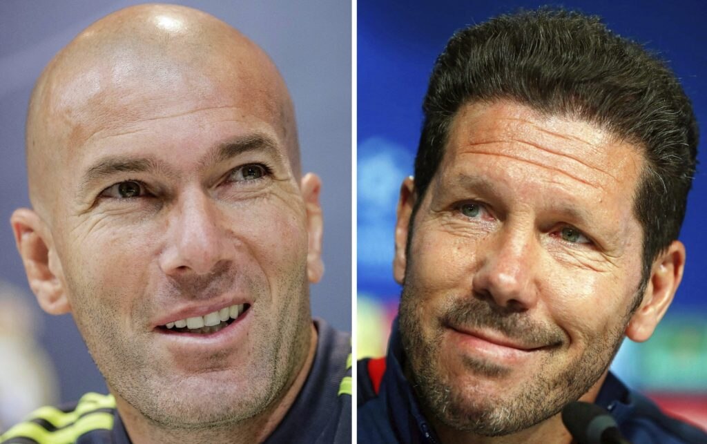 Zidane y Simeone, entrenadores de Real Madrid y Atlético, respectivamente | Foto: EFE