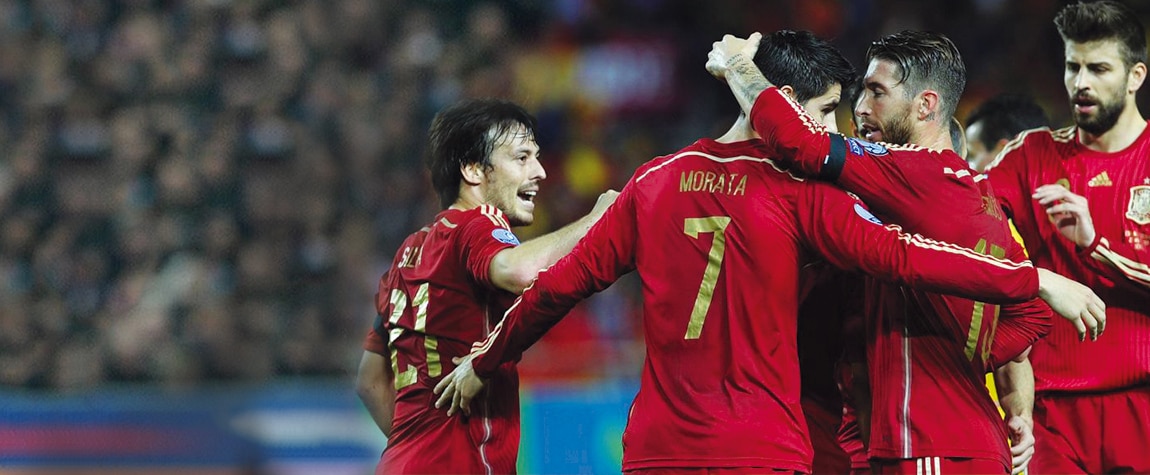 Morata, Sergio Ramos, David Silva, Piqué, selección española / BBVA. Foto: EFE Fotografía de Morata, Sergio Ramos, David Silva, Piqué, selección española