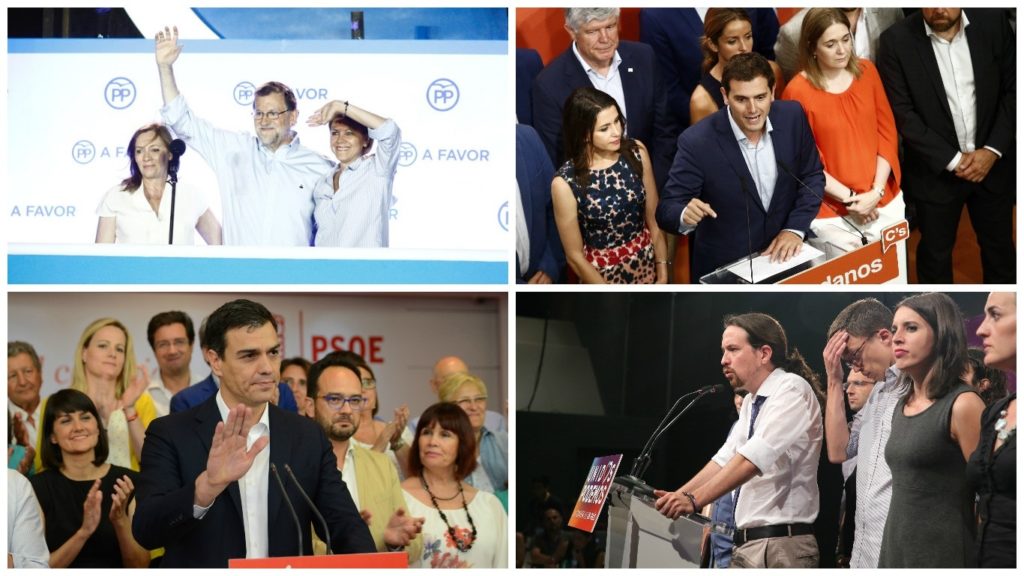 Los cuatro líderes de PP, Ciuddanos, PSOE y Unidos Podemos Los cuatro líderes de PP, Ciuddanos, PSOE y Unidos Podemos