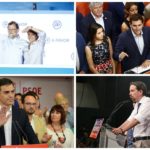 Los cuatro líderes de PP, Ciuddanos, PSOE y Unidos Podemos