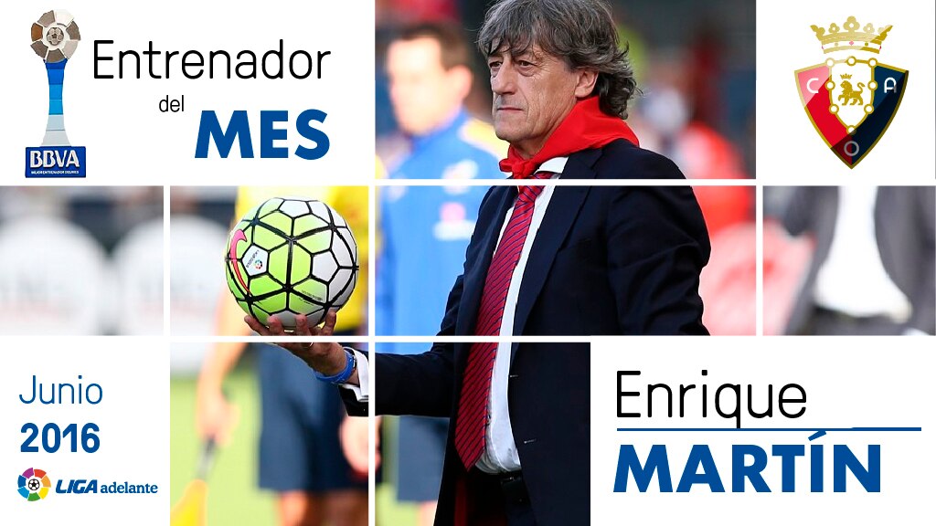Enrique Martín, entrenador de Osasuna, Premio BBVA mejor entrenador Liga Adelante junio / BBVA Fotografía de Enrique Martín, Premio BBVA mejor entrenador Liga Adelante junio
