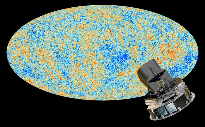 Imagen del Satélite Planck de la Agencia Espacial Europea, que demostró el origen de las galaxias predico por Hawking y Mukhanov, Premios Fundación BBVA Fronteras del Conocimiento