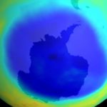 Imagen del agujero de ozono sobre la Antártida. NASA