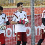 Casillas y De Gea, durante un entrenamiento | Foto: EFE