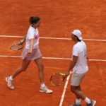 Rafa Nadal y Garbiñe Muguruza, durante un partido de dobles en Madrid | Foto: EFE