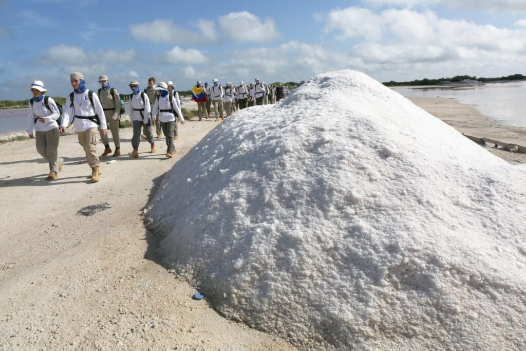 Marcha de la Ruta BBVA 2016 por las salinas de Celestún Fotografía de la Marcha de la Ruta BBVA 2016 por las salinas de Celestún