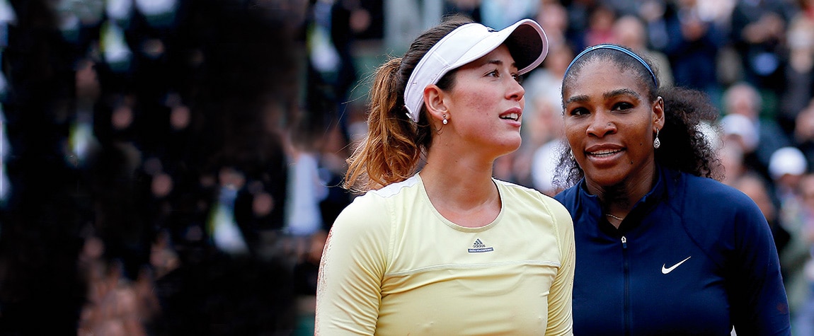 Garbiñe Muguruza y Serena Williams en la final de Roland Garros 2016 Fotografía de Garbiñe Muguruza y Serena Williams en la final de Roland Garros 2016