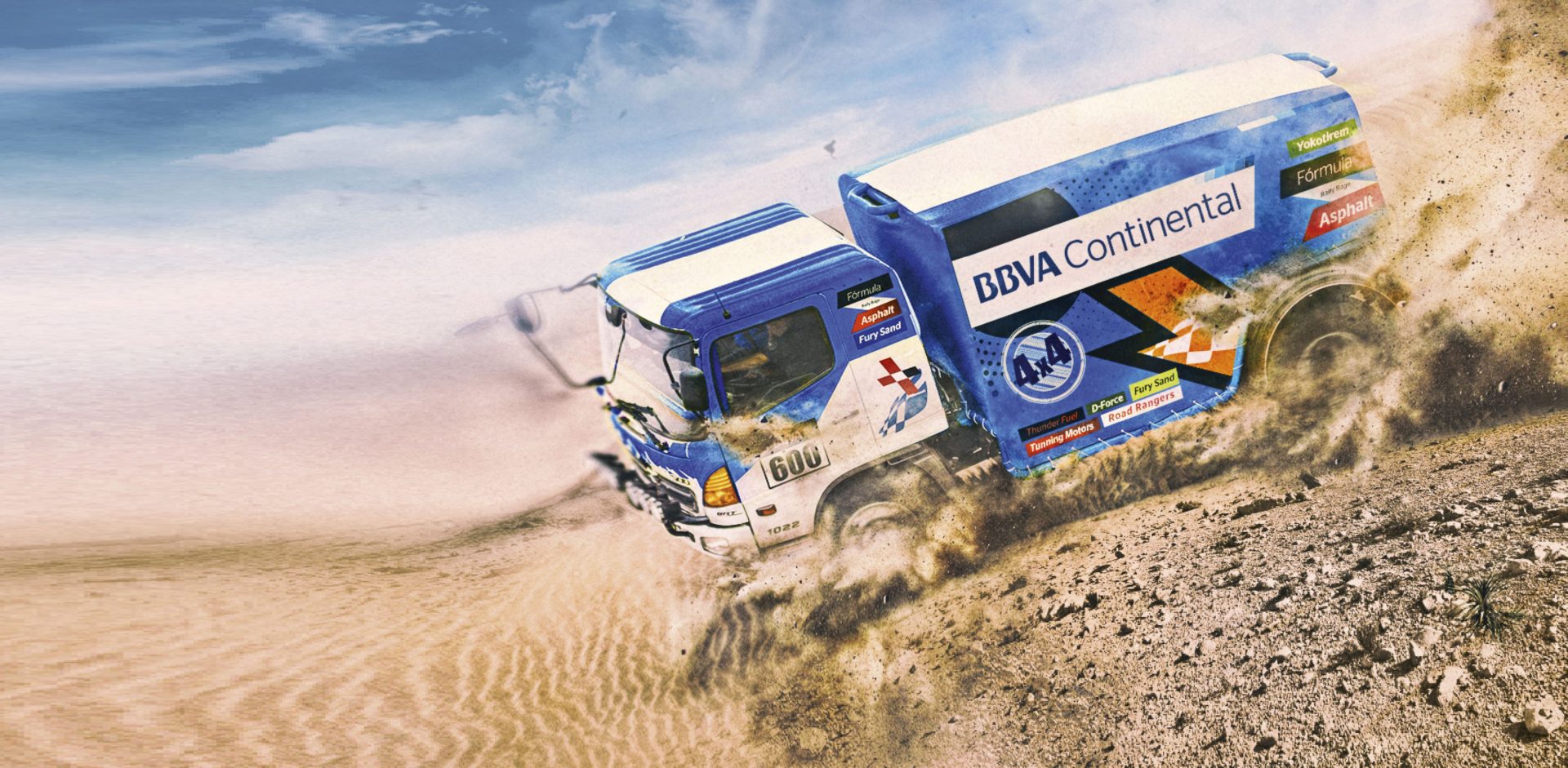 Fotografía del rally más duro del mundo en campaña de Cuenta Ganadora de BBVA Continental