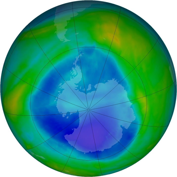 Imagen de la NASA del agujero de la capa de ozono, que se está cerrando según la Premio Fronteras Fundación BBVA Susan Solomon