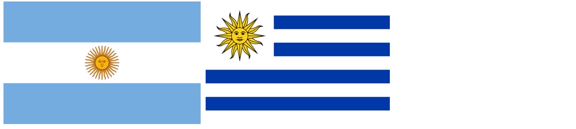 Banderas de Argentina y Uruguay Banderas de Argentina y Uruguay