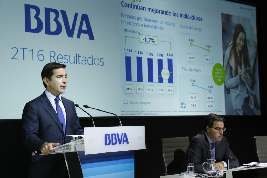 Fotografía de Carlos Torres Vila, consejero delegado de BBVA, en la rueda de prensa de resultados 2T 2016