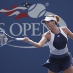 Fotografía de Garbiñe Muguruza durante su debut en el US Open 2015