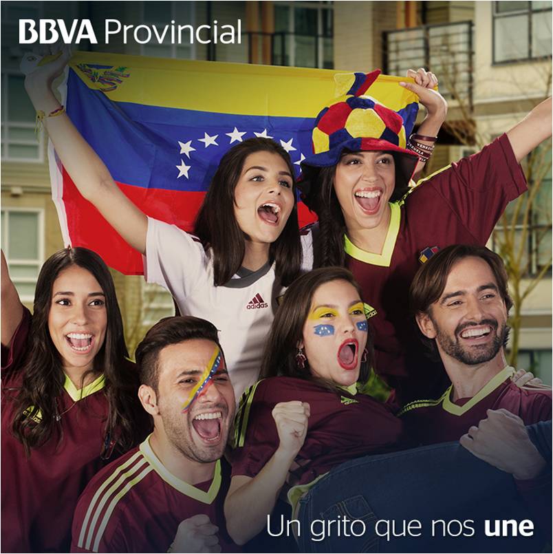 BBVA Provincial patrocinador de la selección venezolana de fútbol, conocida como la Vinotinto BBVA Provincial patrocinador de la selección venezolana de fútbol, conocida como la Vinotinto