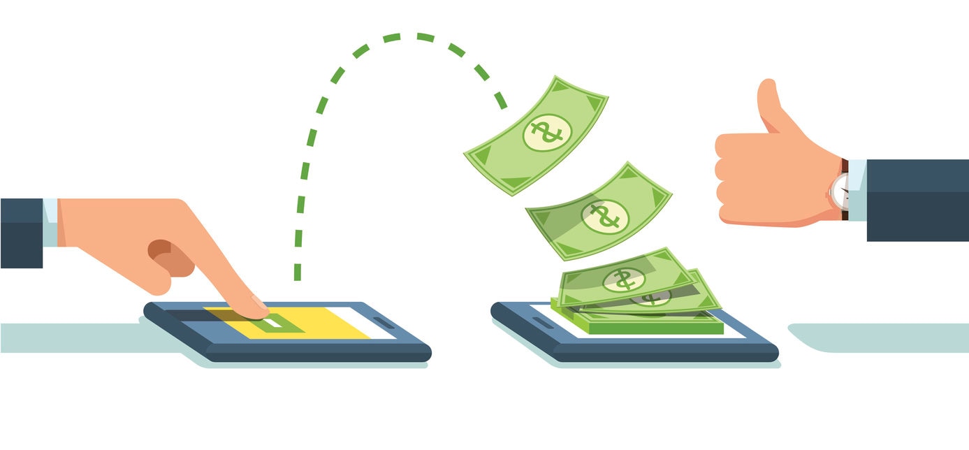 People sending and receiving money wirelessly