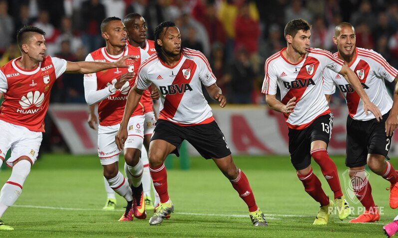 River Plate, durante el partido en Bogotá ante Independiente | Foto: Prensa River