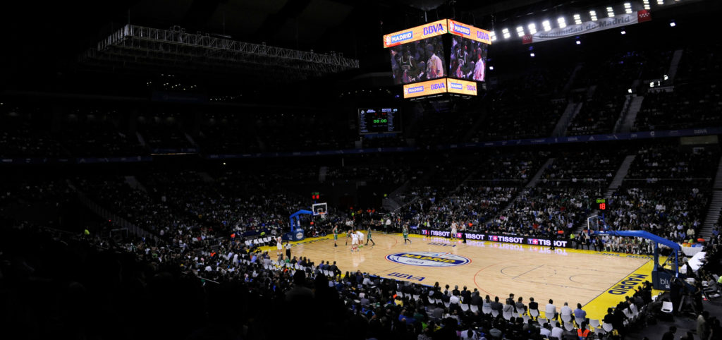Gira Global Games Madrid NBA pista patrocinio BBVA Fotografía de Global Games NBA estadio BBVA