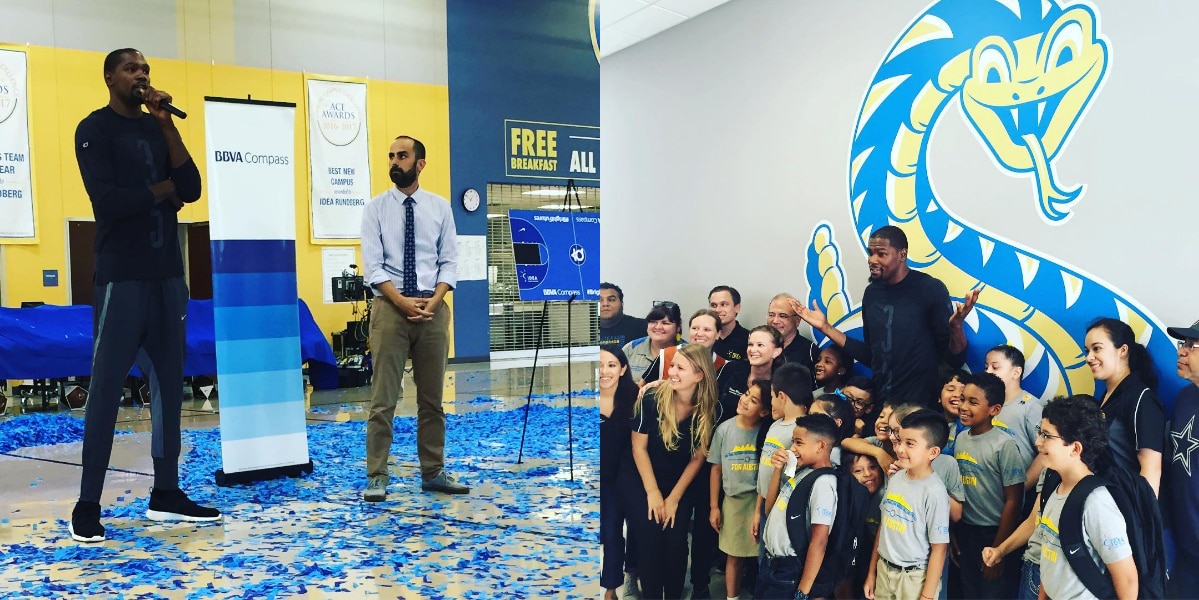 Kevin Durant y BBVA Compass inauguran una cancha de baloncesto en Austin Kevin Durant y BBVA Compass inauguran una cancha de baloncesto en Austin