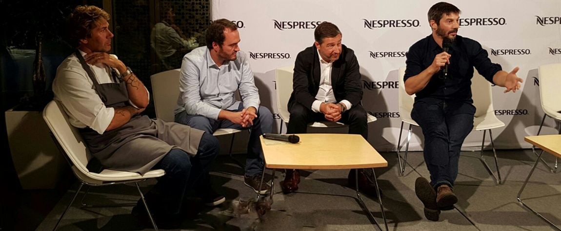 Mehmet Gürs, chef de Turquía, Xabi de la Maza, presentador del coloquio, Joan Roca y Luis González