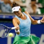 Fotografía de Garbiñe Muguruza primer partido torneo de Tokio