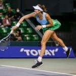 Fotografía de Garbiñe Muguruza primer partido torneo de Tokio