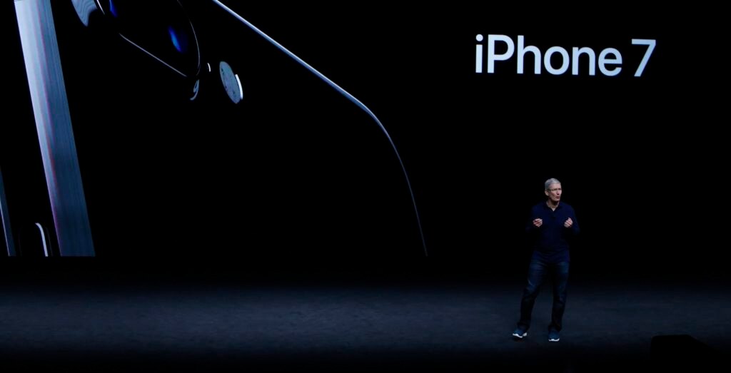 Tim Cook durante la presentación del nuevo iPhone7 Tim Cook durante la presentación del nuevo iPhone7