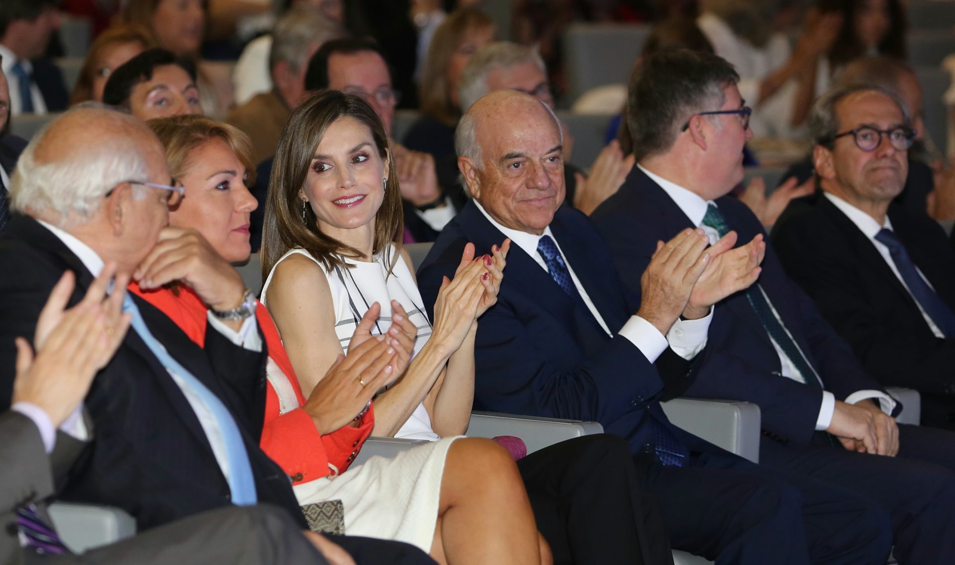 Susana Camarero, Reina Letizia, Francisco González y Marcial MarínAcción Magistral 2016 BBVA