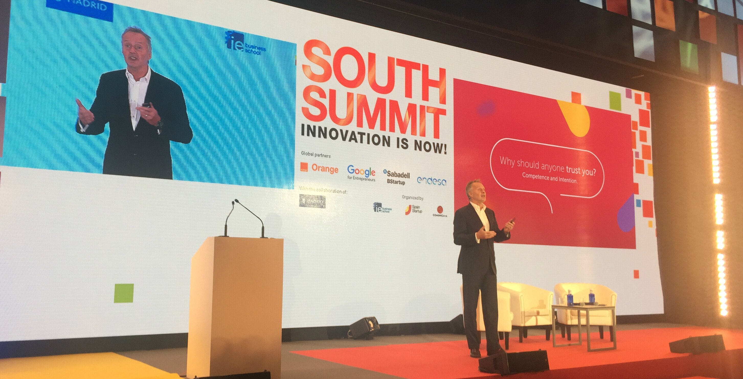 Anthony Thomson en su presentación en South Summit