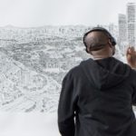 StephenWiltshire retratando la TorreBancomer