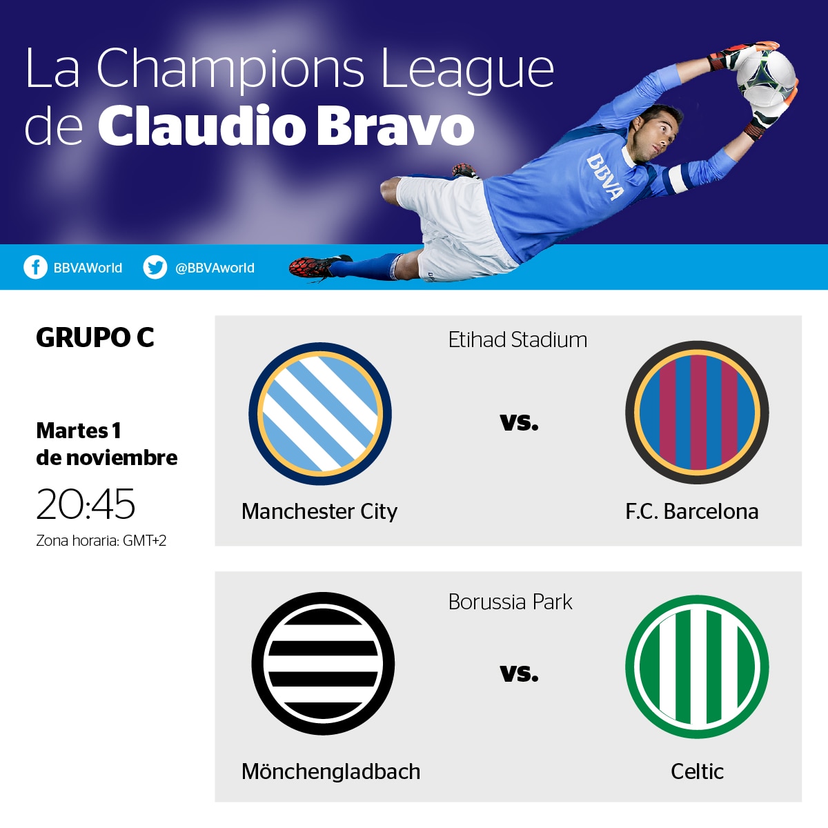Calendario de la jornada 4 del grupo C de la Champions League Calendario de la jornada 4 del grupo C de la Champions League