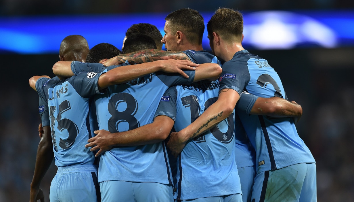 Los jugadores del Manchester City celebran un gol | Foto: EFE