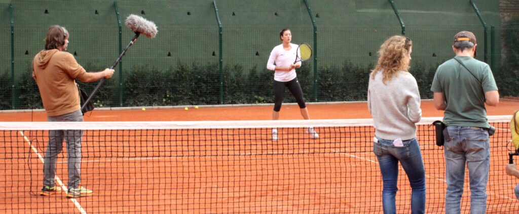 Garbiñe Muguruza en el rodaje del anuncio para BBVA Garbiñe Muguruza en el rodaje del anuncio para BBVA