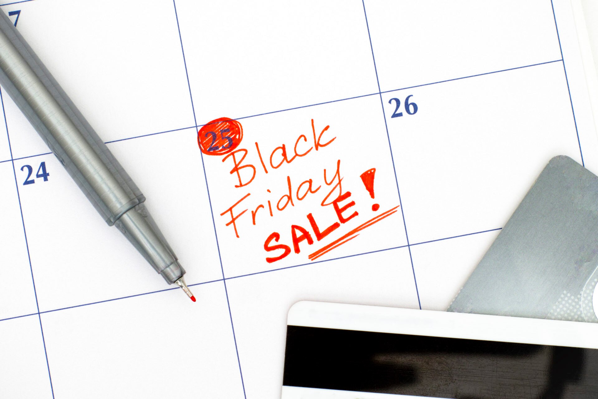 Recurso Black Friday en el calendario
