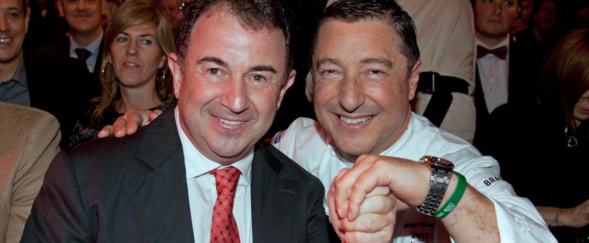 Joan Roca felicita a Martin Berasategui en la Guía Michelin 2017 Joan Roca felicita a Martin Berasategui en la Guía Michelin 2017