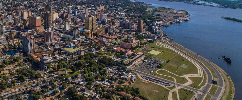 Costanera de Asunción vista desde arriba Vista Aérea Asunción