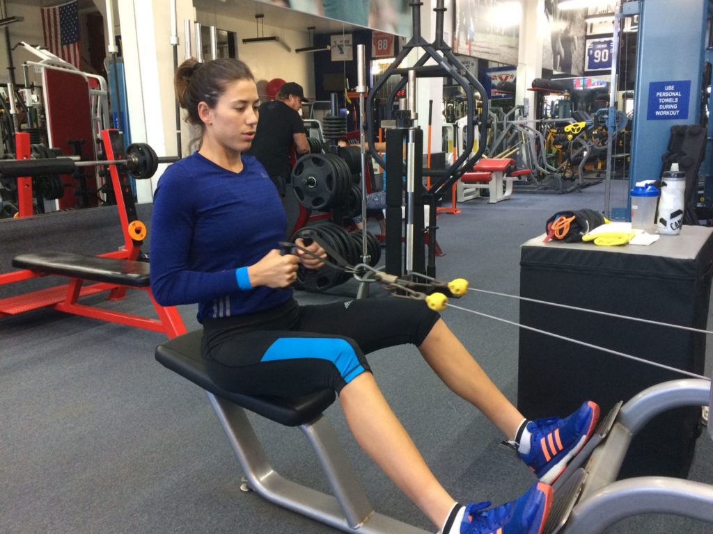 Garbiñe Muguruza en el gimnasio