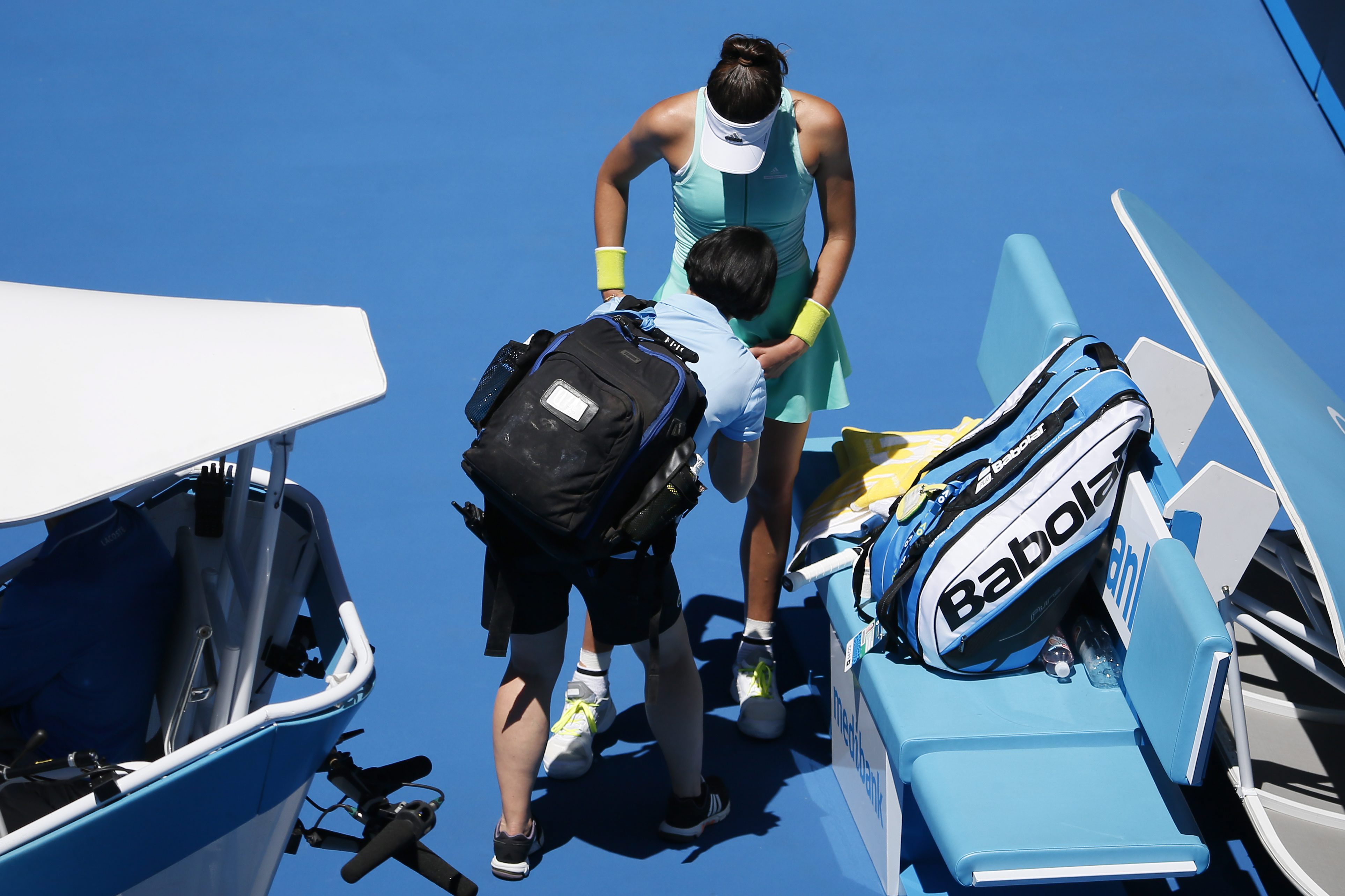 Garbiñe, atendida por los médicos en el Open de Australia - BBVA Garbiñe, atendida por los médicos en el Open de Australia - BBVA