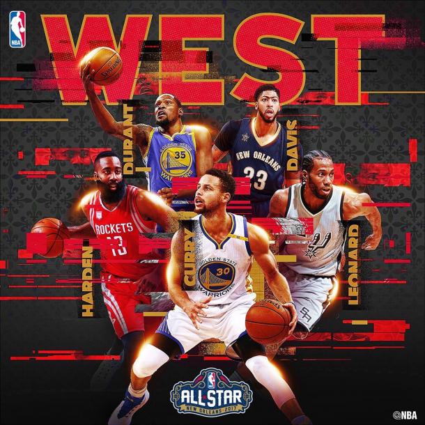 Quinteto del Oeste para el All Star de la NBA | Foto: NBA Quinteto del Oeste para el All Star de la NBA | Foto: NBA