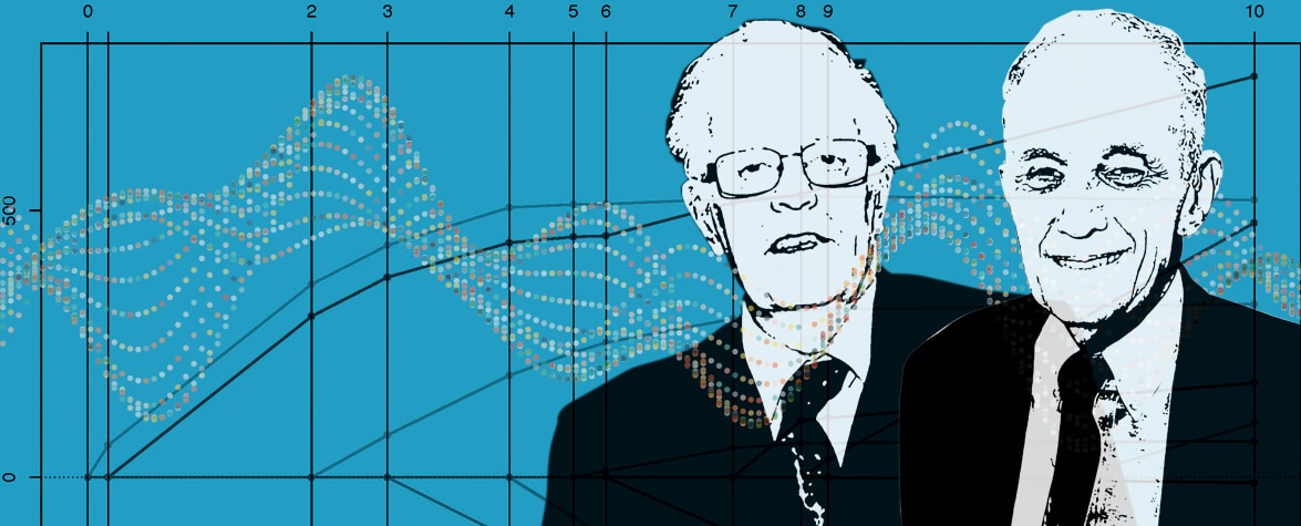 Retrato de David Cox y Bradley Efron, Premio Fundación BBVA Fronteras del Conocimiento en Ciencias Básicas 2016 Imagen de David Cox y Bradley Efron, Premio Fundación BBVA Fronteras del Conocimiento en Ciencias Básicas 2016