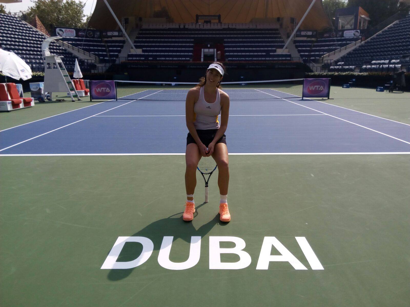 Imagen de Garbiñe Muguruza en el torneo de Dubái de 2016 Imagen de Garbiñe Muguruza en el torneo de Dubái de 2016