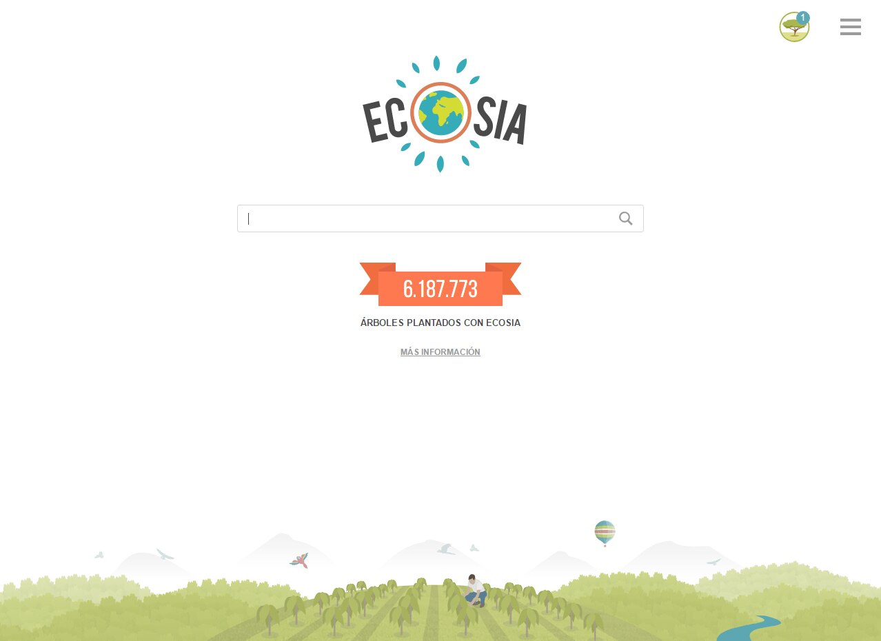 Ecosia buscador y plugin pantallazo CRÉDITO A ECOSIA