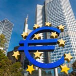 Euro symbol and European Central Bank in Frankfurt