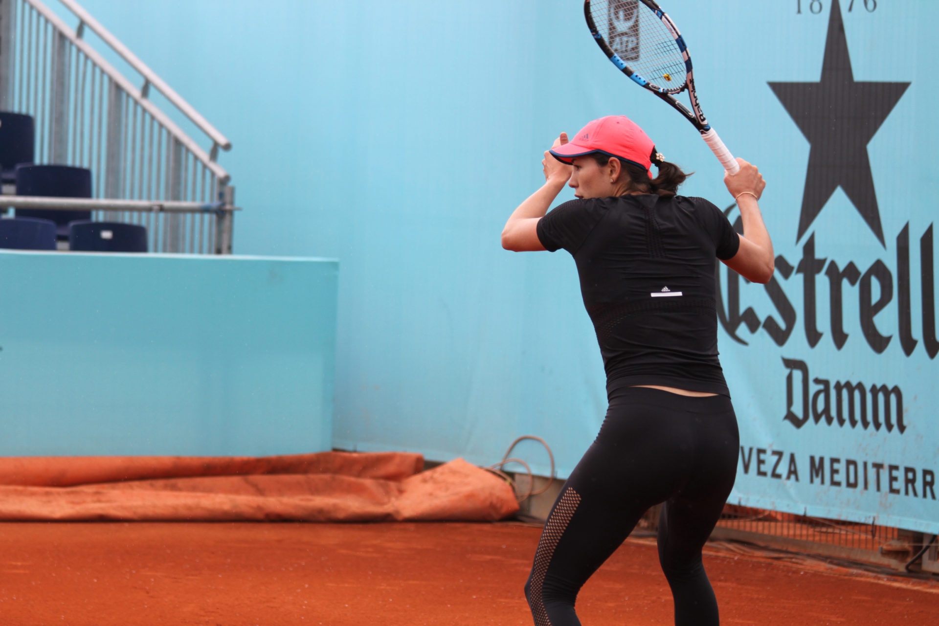 Garbiñe Muguruza en un entrenamiento del Madrid Open